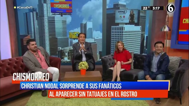 Christian Nodal aparece sin tatuajes en el rostro