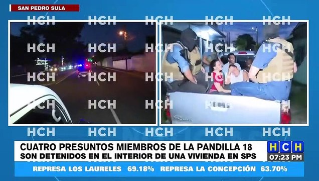Capturan a cuatro presuntos pandilleros de la pandilla 18 en SPS