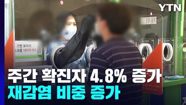 지난주 주간 확진자 4.8% 증가...재감염 비중 증가 / YTN