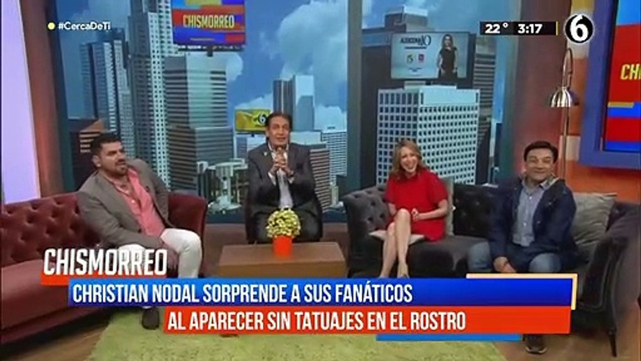 Christian Nodal aparece sin tatuajes en el rostro