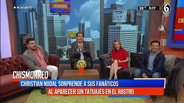 Christian Nodal aparece sin tatuajes en el rostro