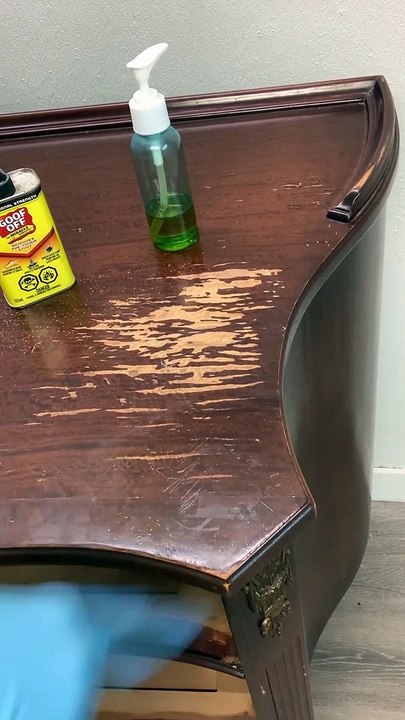 Thrift Store Dresser Makeover | Painted in Warm Tan and Design using Floral Transfer