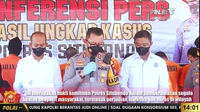 PRESISI UPDATE 14.00 : Polres Situbondo Gelar Konferensi Pers Ungkap Kasus Perjudian Dan Narkoba