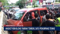 DIduga Rem Blong, Angkot Tabrak Tembok dan Sejumlah Pengendara Motor di Semarang!