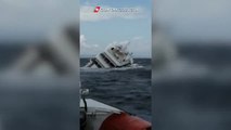 Imágenes del rápido hundimiento de un yate de lujo frente a las costas de Italia