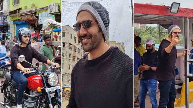 Kartik Aaryan spotted at Versova Jetty, reaches on bike | Katrik Aaryan Latest Video | FilmiBeat