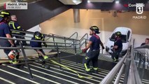 Car stuck in metro station in Madrid