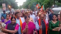 कांग्रेस सरकार को सच की रोशनी दिखाने भाजपा महिला मोर्चा ने निकाली रैली