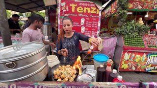 Tenzi Didi Serves Dragon Fried Momos  Indian Street Food