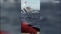 شاهد: غرق يخت عملاق قبالة سواحل كالابريا الإيطالية