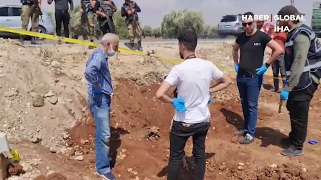 Halep'te bulunan toplu mezardan 1 çocuk, 1 kadın ve 3 erkek olmak üzere toplamda 5 ceset çıkarıldı