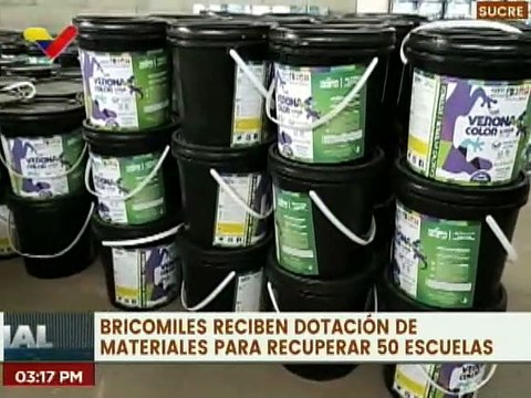 Bricomiles reciben dotación de materiales para recuperar 50 escuelas en el estado Sucre