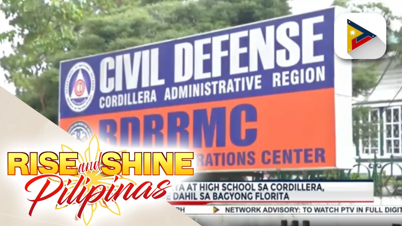 Klase sa elementarya at high school sa Cordillera, sinuspinde dahil sa bagyong Florita; DSWD-CAR, nakahanda na sa pamamahagi ng family food packs