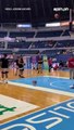 San Miguel Beer early on the court, warming up as they seek to tie series on today's Game 2 vs TNT