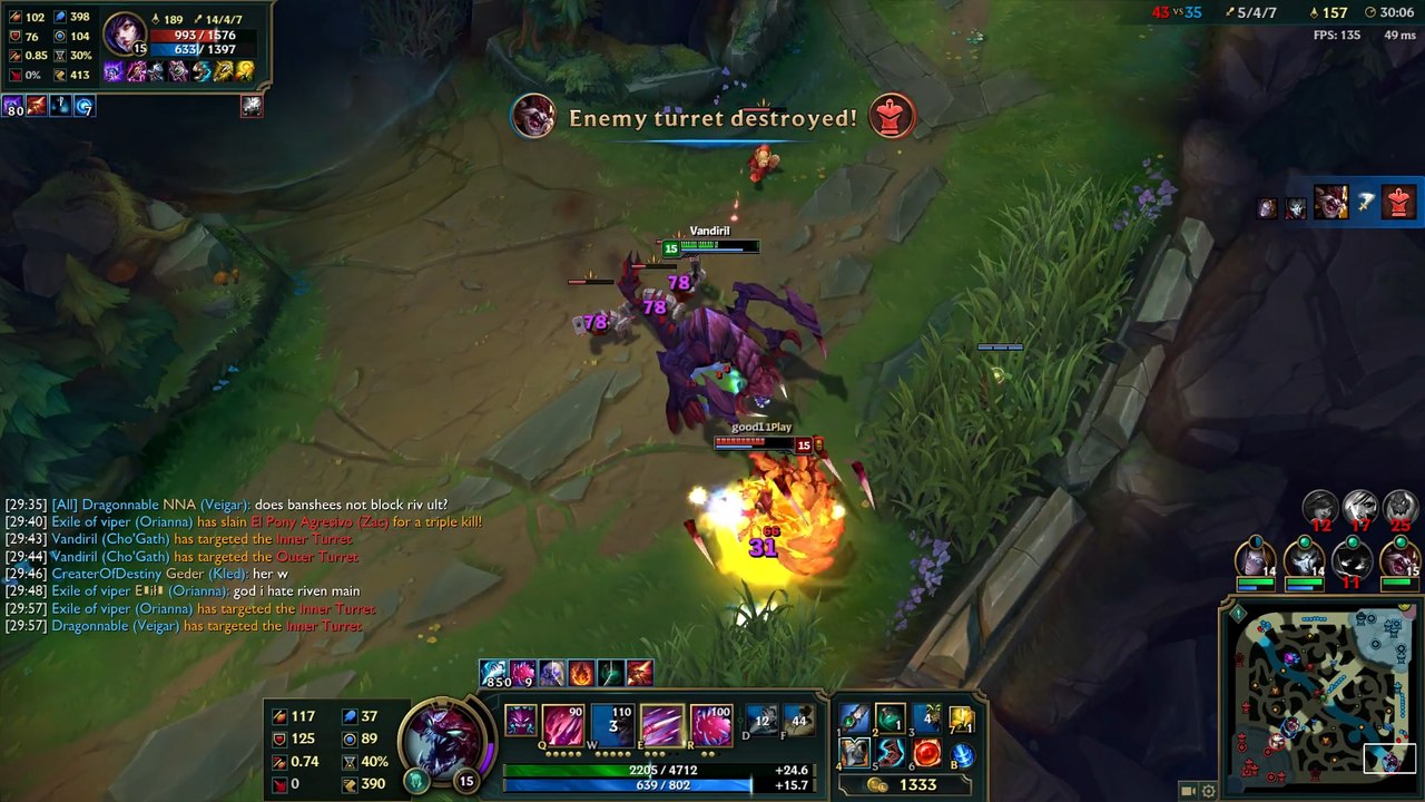 LoL - Cho'Gath eliminando a sus enemigos de un mordisco (Vandiril)
