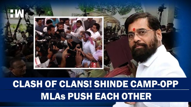 WWE Like Scenes Outside Maharashtra Assembly As Shinde Camp and Opp. MLAs Clash