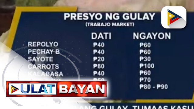 Presyo ng ilang gulay, tumaas kasunod ng pananalasa ng Bagyong Florita