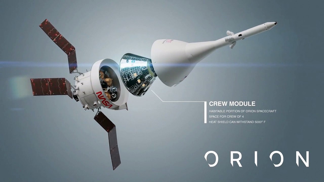 NASA mostra (ao detalhe) a cápsula para astronautas do novo foguetão