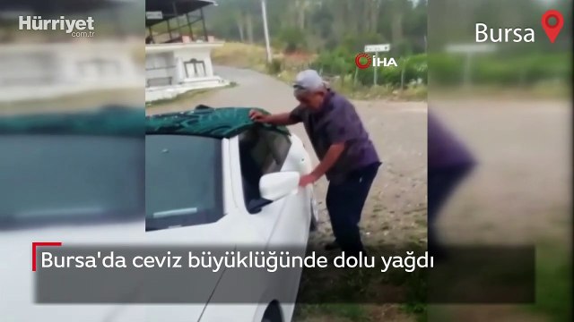 Bursa'da ceviz büyüklüğünde dolu yağdı