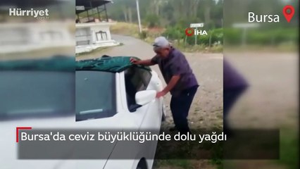 Bursa'da ceviz büyüklüğünde dolu yağdı