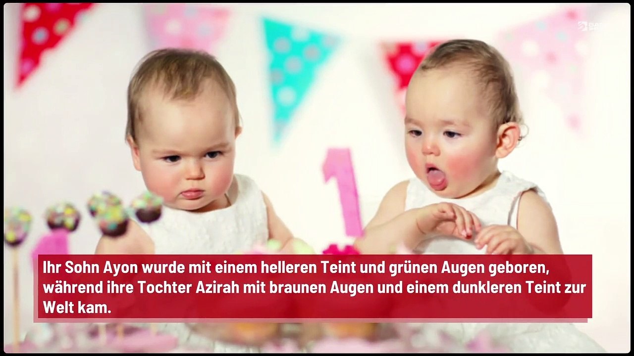 Frau bringt Zwillinge mit unterschiedlicher Hautfarbe zur Welt