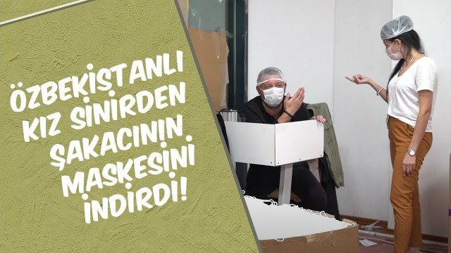 Özbekistanlı Kız Sinirden Şakacının Maskesini İndirdi! Mustafa Karadeniz