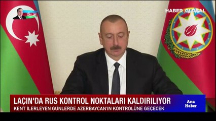 Azerbaycan'ın Laçın koridoru güzergahındaki Rus unsurlara ait kontrol noktaları kaldırılıyor