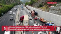 Manisa'da zincirleme kaza! 7 araç birbirine girdi