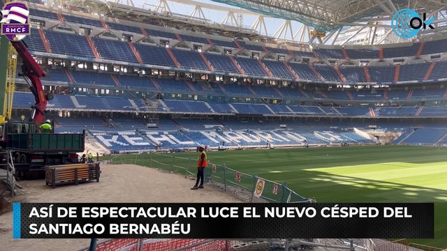 Así de espectacular luce el nuevo césped del Santiago Bernabéu