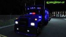 The blue Mack Dump truck with flatbed trailer! - American Truck Simulator