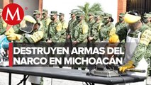 Destruyen mil 274 armas decomisadas a crimen organizado en Michoacán