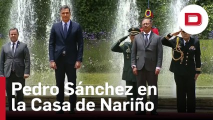 Pedro Sánchez es recibido por el presidente de la República de Colombia