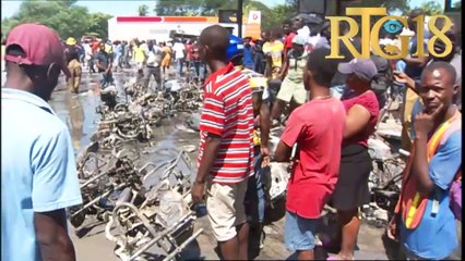 Plizyè machin ak motosiklèt boule nan yon eksplozyon ki fèt nan ponp gaz DNC Bonrepo.