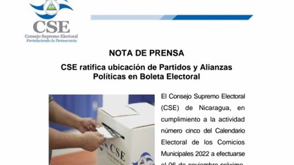 CSE ratifica ubicación de Partidos y Alianzas Políticas en Boleta Electoral