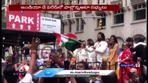 Icon Star Allu Arjun Makes Grand Entry At India Day Parade In New York | V6 News