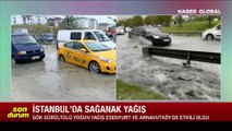 Uyarılar peş peşe gelmişti! İstanbul'da yine aynı manzara! Sağanak yağış sonrası yollar göle döndü araçlar mahsur kaldı