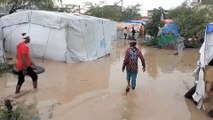 السيول تخلف أوضاعا مأساوية في مخيمات النازحين باليمن