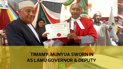 Timamy, Munyua sworn in as Lamu governor and deputy