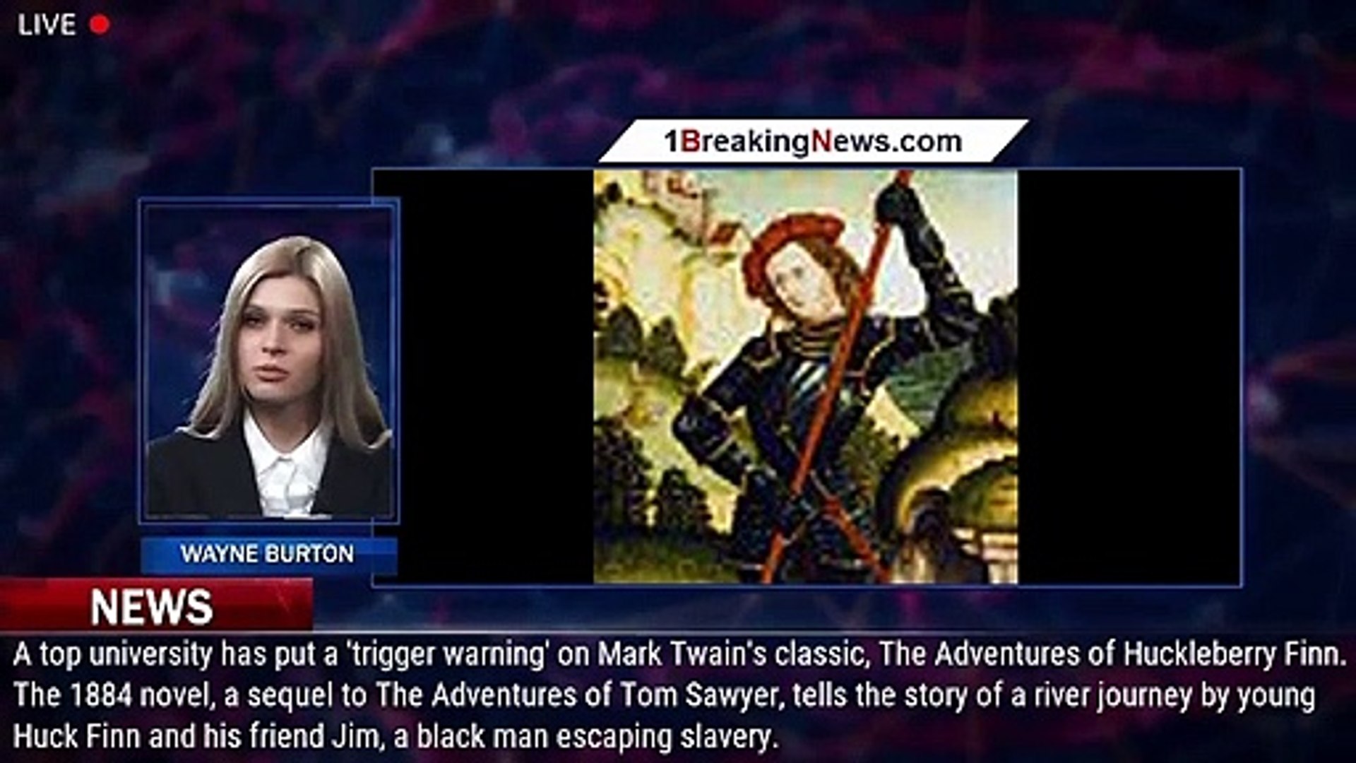 ⁣Huckleberry Finn gets trigger warning for university students over character's use of the N-wo 