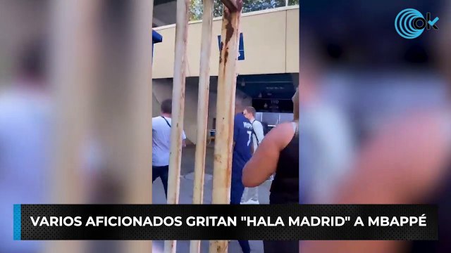 Varios aficionados gritan Hala Madrid a Mbappé