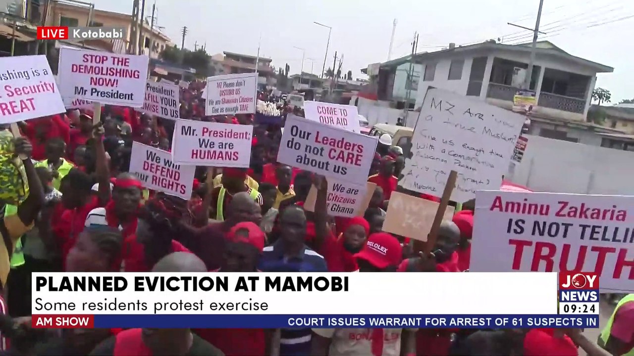 Planned Demolition At Mamobi: Some residents protest exercise - AM  Show