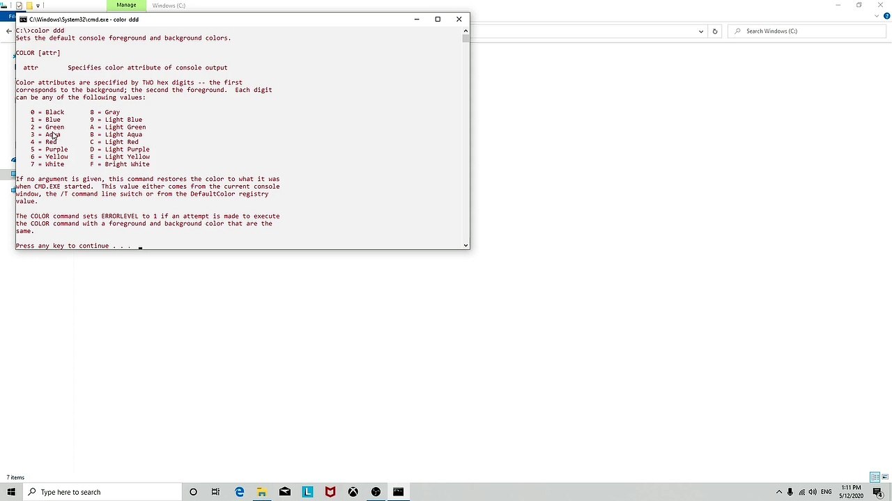 How to Change the Colour In Batch Files and Command Prompt
