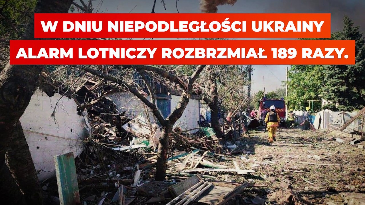 W Dniu Niepodległości Ukrainy alarm lotniczy rozbrzmiał 189 razy