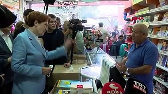 Akşener'in esnaf ziyaretinde gergin anlar