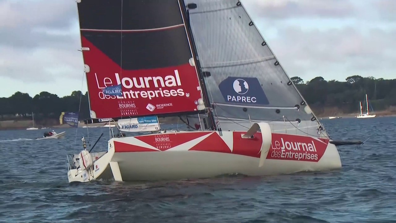 LA SOLITAIRE DU FIGARO 2022 : ARRIVÉE DE FRED DUTHIL - JOURNAL DES ENTREPRISES  PREMIER À PASSER LA LIGNE À PORT-LA-FORÊT