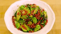 Festive Side Dish: Pan-Roasted Brussel Sprouts with Pomegranate Seeds