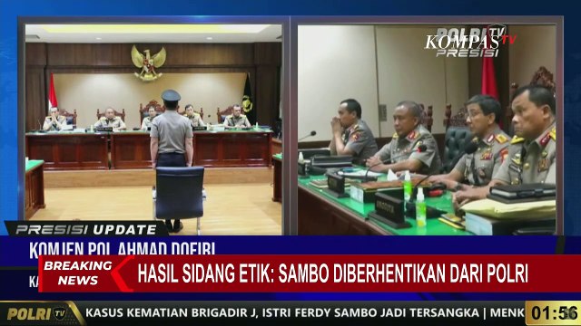 BREAKING NEWS - Hasil Sidang Kode Etik : Ferdy Sambo Diberhentikan Secara Tidak Hormat