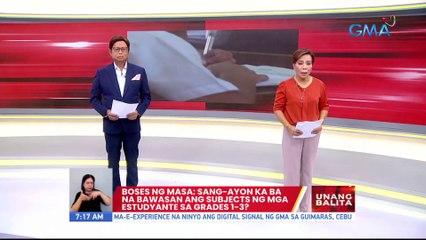 #BosesNgMasa: Sang-ayon ka ba na bawasan ang subjects ng mga estudyante sa grades 1-3? | UB