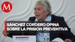 Sánchez Cordero, a favor de mantener la prisión preventiva por corrupción