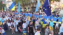 تظاهرات اوکراینی‌ها در سالگرد استقلال کشورشان در پایتخت‌های اروپا